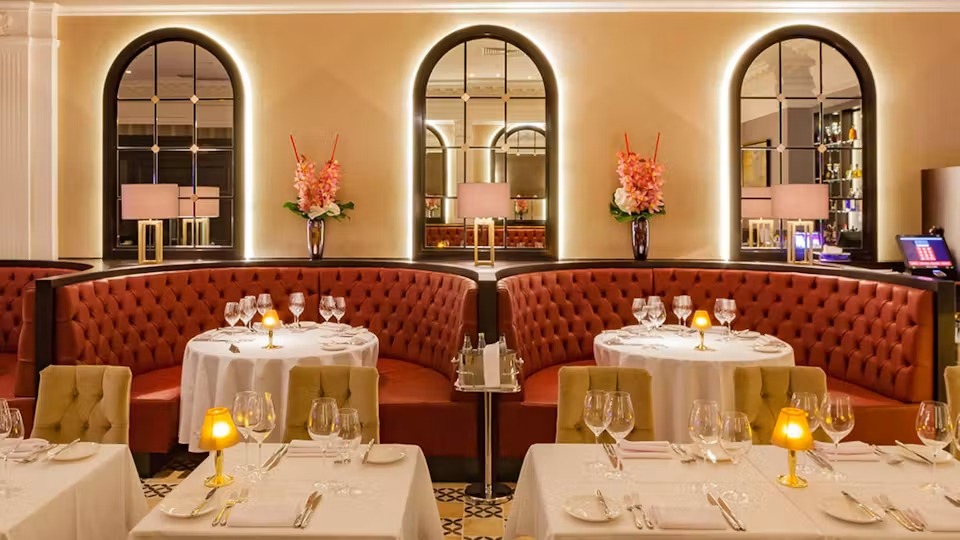 Elegantly furnished restaurant space for comfort during meetings